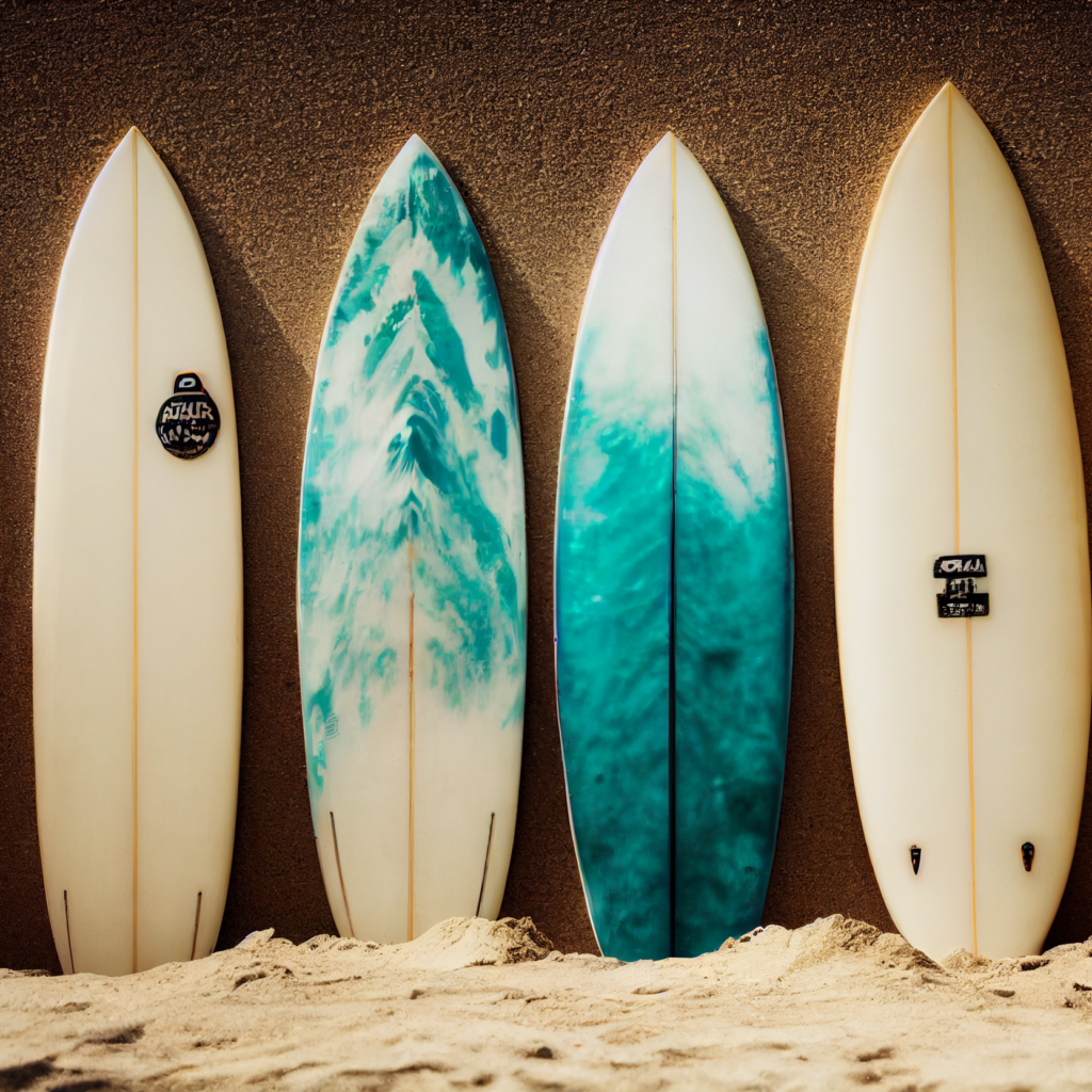 tipcurl boards in the sand